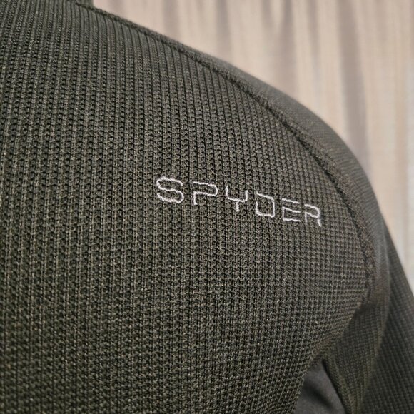 Spyder Men's Medium Black 1/4 Zip Long Sleeve Performance Sweater - Picture 6 of 11